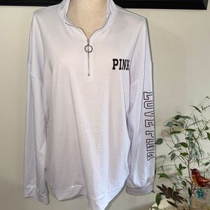 White PINK Quarter-Zip Pullover New! Size 5X